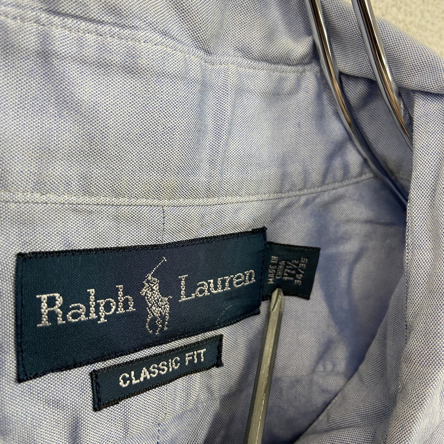 RALPH LAUREN　ラルフローレン　半袖シャツ/ボタンダウンシャツ　青　ブルー　17サイズ