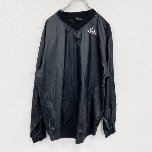 adidas　アディダス　プルオーバージャケット　パフォーマンスロゴ　デカロゴ　黒　ブラック　Mサイズ