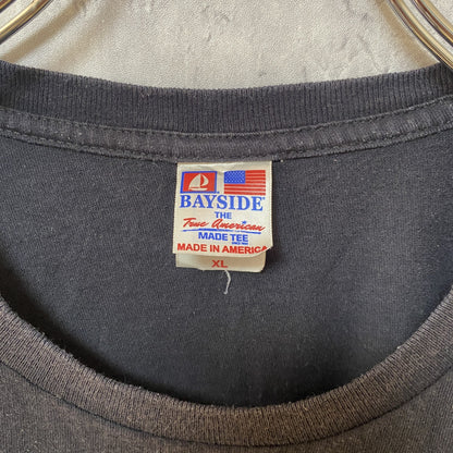 古着 used　USA製　半袖プリントTシャツ　アメリカ　国旗　黒　ブラック　レトロデザイン　クルーネック　XLサイズ