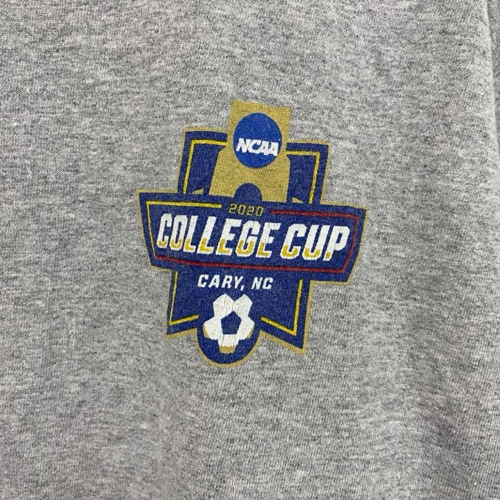 古着 used　Champion　チャンピオン　NCAA　半袖プリントTシャツ　サッカー　灰色　ライトグレー　Mサイズ