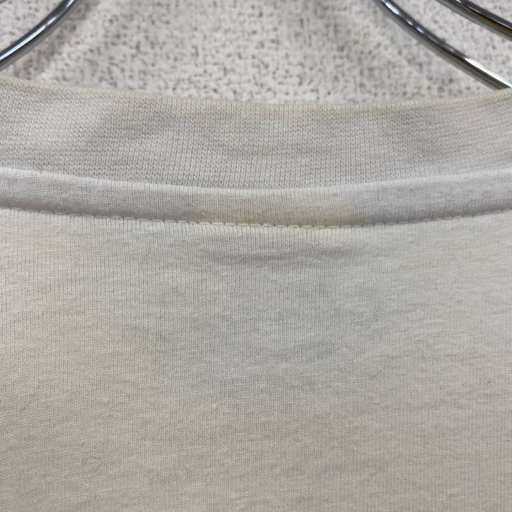 古着 used　B&C　半袖ビッグプリントTシャツ　モナコ　街並み　クルーネック　白　ホワイト　ビッグシルエット　2XLサイズ