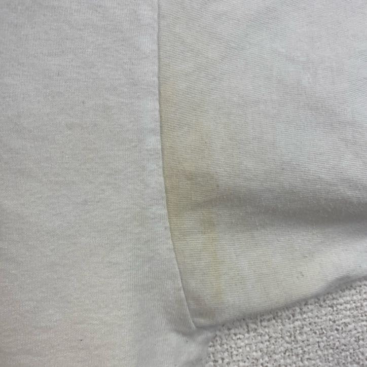 古着 used　B&C　半袖ビッグプリントTシャツ　モナコ　街並み　クルーネック　白　ホワイト　ビッグシルエット　2XLサイズ