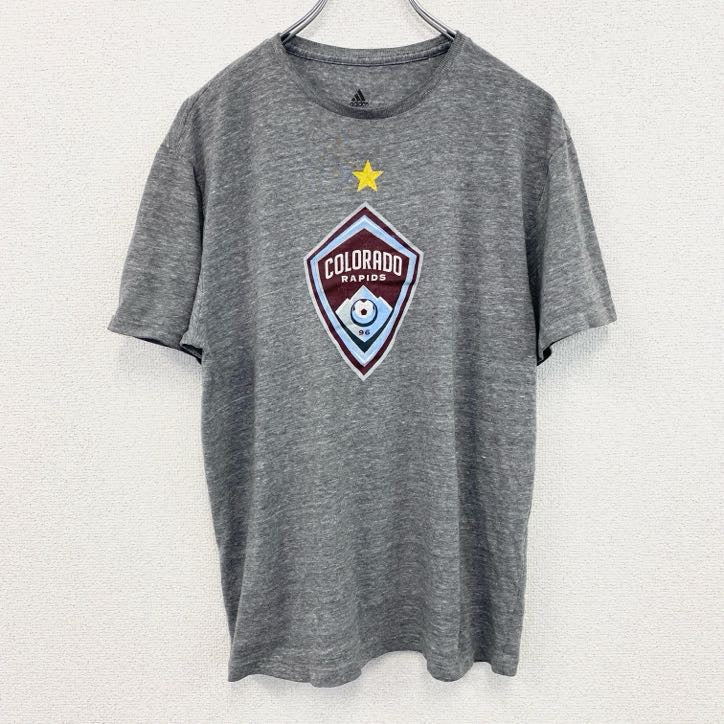 古着 used　アディダス　adidas　MLS　半袖プリントTシャツ　コロラドラピッズ　灰色　グレー　Lサイズ