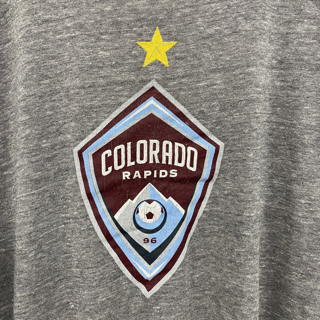 古着 used　アディダス　adidas　MLS　半袖プリントTシャツ　コロラドラピッズ　灰色　グレー　Lサイズ