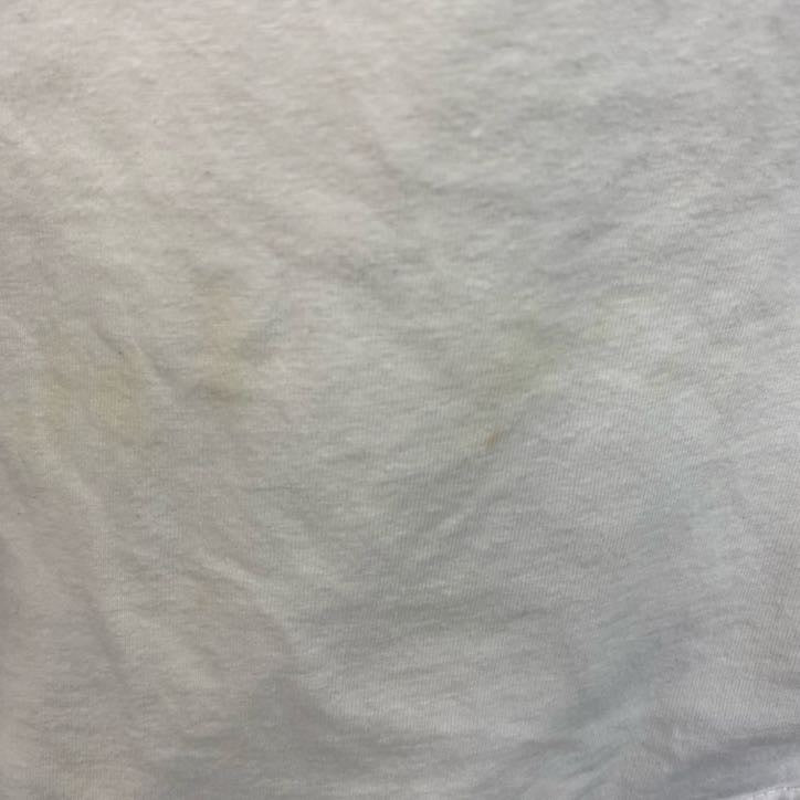 古着 used　B&C　半袖ビッグプリントTシャツ　モナコ　街並み　クルーネック　白　ホワイト　ビッグシルエット　2XLサイズ