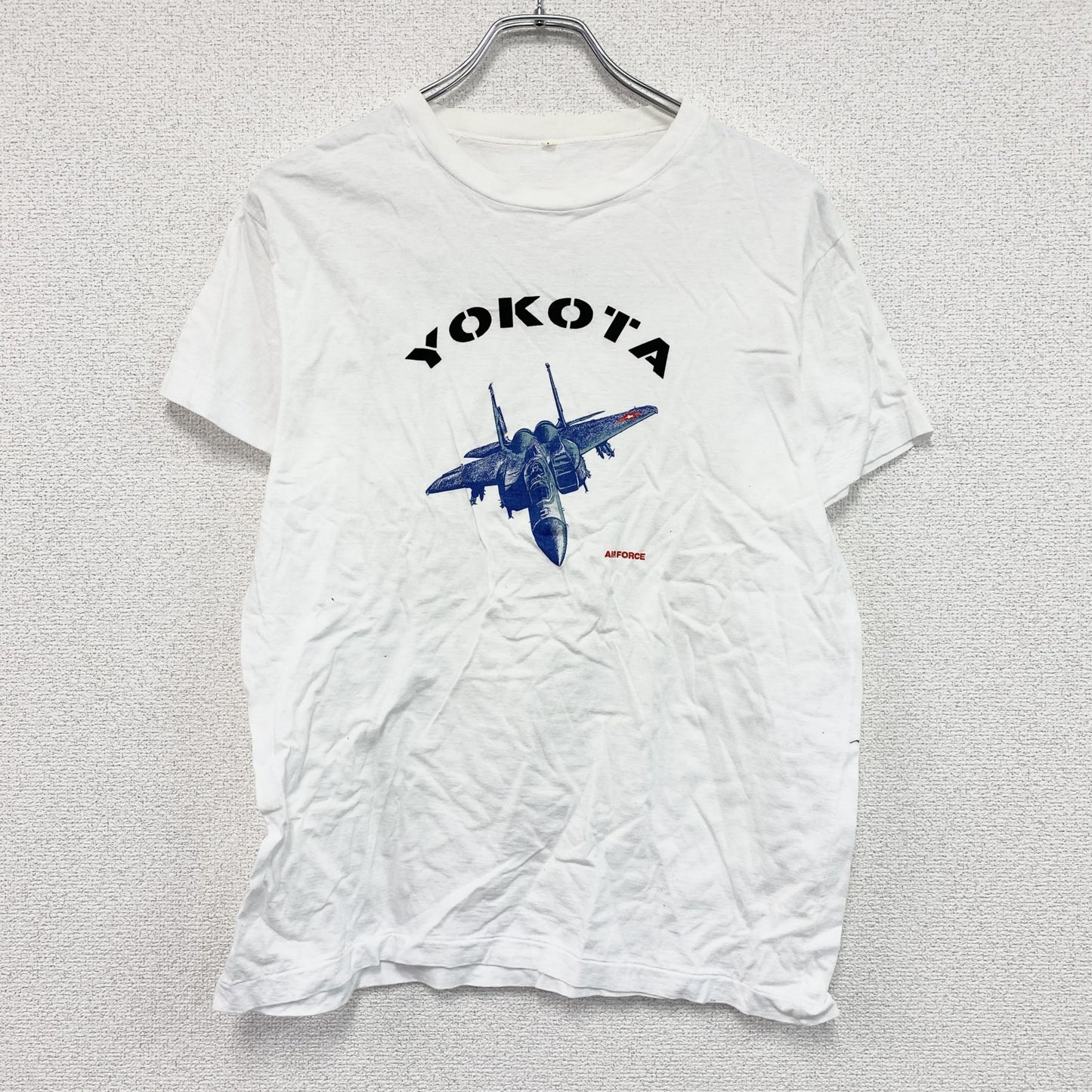 横田基地　半袖プリントTシャツ　シングルステッチ　白　ホワイト　Lサイズ