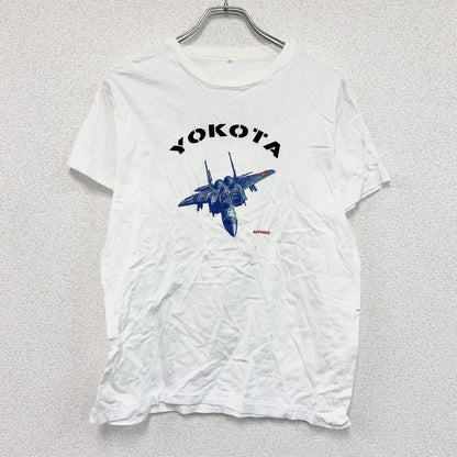横田基地　半袖プリントTシャツ　シングルステッチ　白　ホワイト　Lサイズ