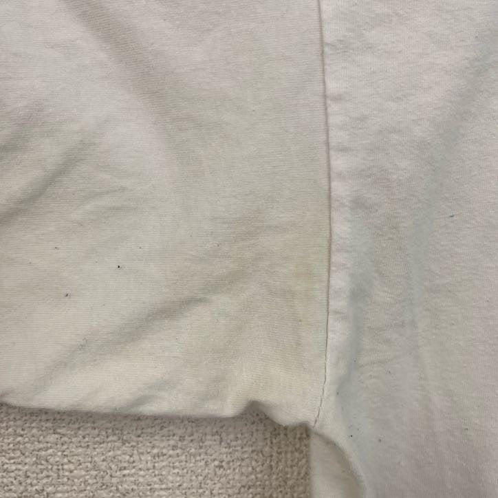 古着 used　B&C　半袖ビッグプリントTシャツ　モナコ　街並み　クルーネック　白　ホワイト　ビッグシルエット　2XLサイズ