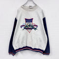 90s　adidas　アディダス　スウェット/トレーナー　オリンピック　ヴィンテージ　グレー　紺　ネイビー　Mサイズ