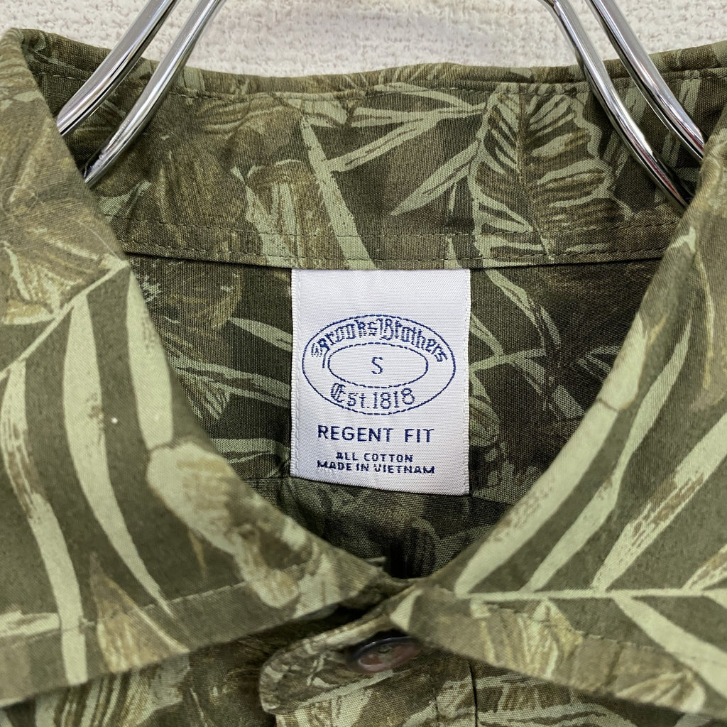 Brooks Brothers　ブルックスブラザーズ　長袖シャツ　アロハシャツ　総柄　緑　グリーン　Sサイズ