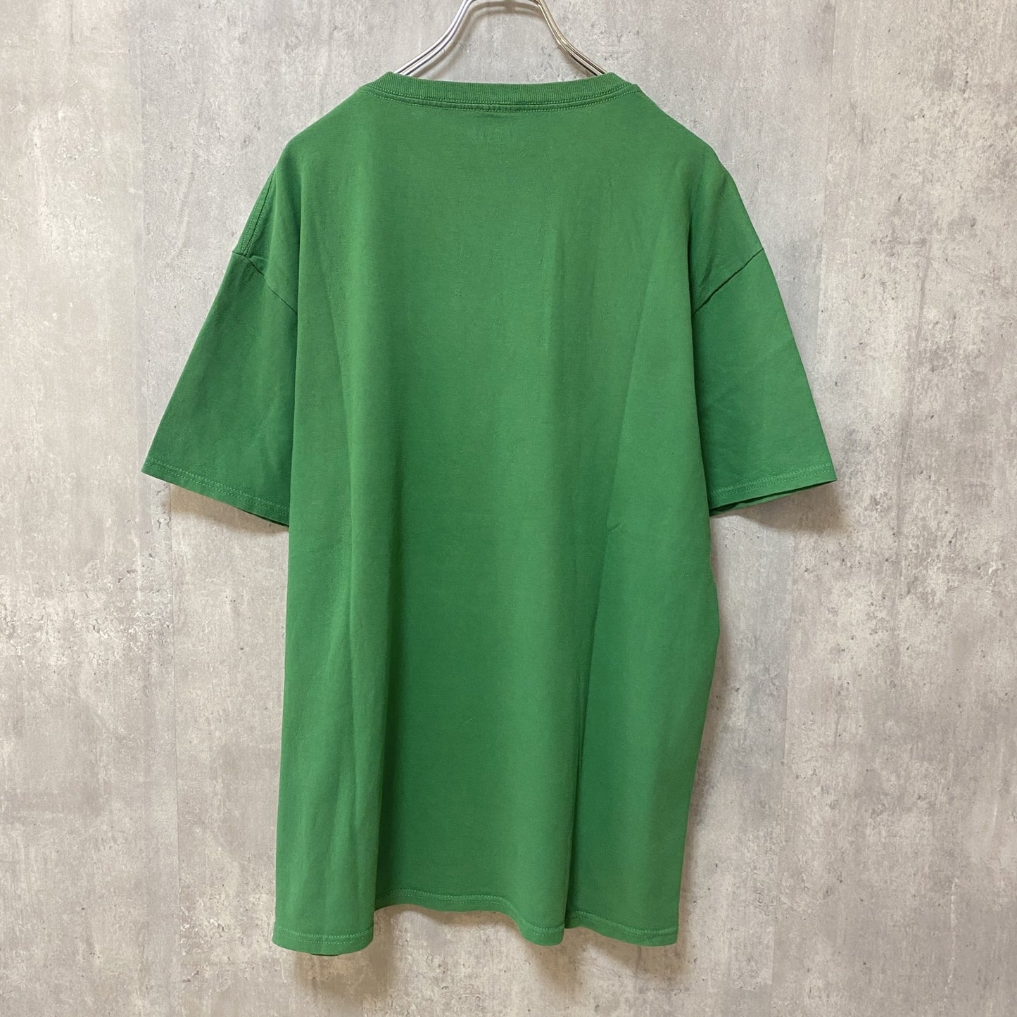 古着 used　M&M　エムアンドエム　半袖プリントTシャツ　でかプリント　キャラクター　お菓子　緑　グリーン　Lサイズ