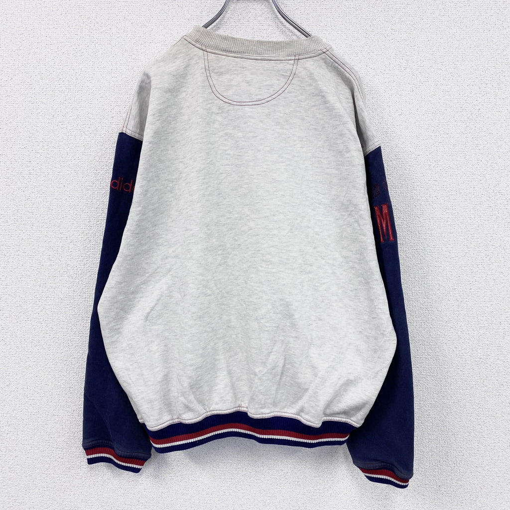 90s　adidas　アディダス　スウェット/トレーナー　オリンピック　ヴィンテージ　グレー　紺　ネイビー　Mサイズ