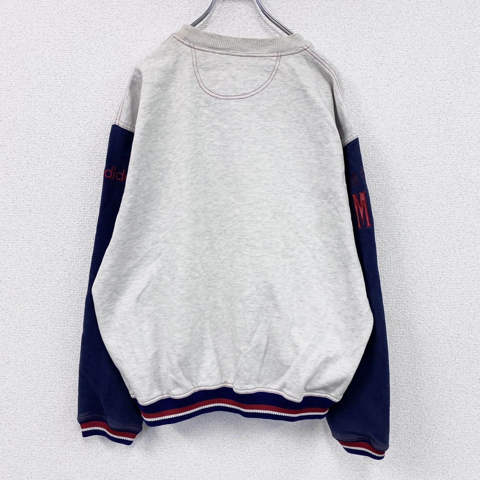 90s　adidas　アディダス　スウェット/トレーナー　オリンピック　ヴィンテージ　グレー　紺　ネイビー　Mサイズ