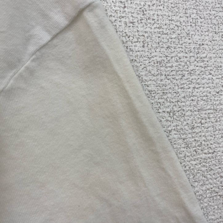 古着 used　DECATHLON　半袖アニマルイラストプリントTシャツ　猫　cat　クルーネック　白　ホワイト　Mサイズ