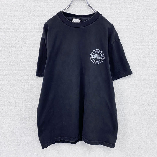 ～00s　TULTEX　タルテックス　半袖Tシャツ　ヴィンテージ　消防士　黒　ブラック　Lサイズ