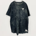 古着 used　アンダーアーマー　半袖プリントTシャツ　バッファロー　ワンポイント　ダークグリーン　総柄　2XLサイズ