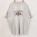 古着 used　GILDAN　ギルダン　半袖アニマルプリント霜降り柄Tシャツ　アメリカ　馬　クルーネック　グレー　XLサイズ