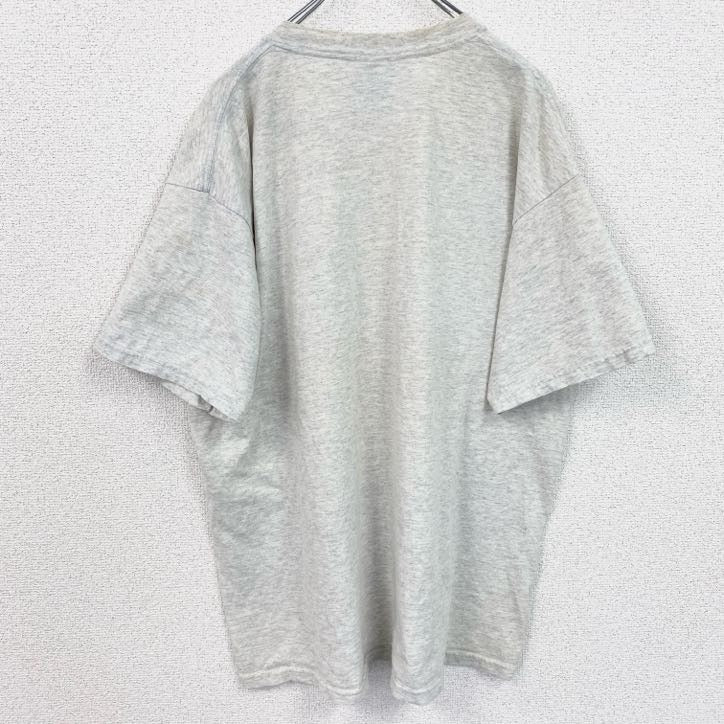古着 used　GILDAN　ギルダン　半袖アニマルプリント霜降り柄Tシャツ　アメリカ　馬　クルーネック　グレー　XLサイズ