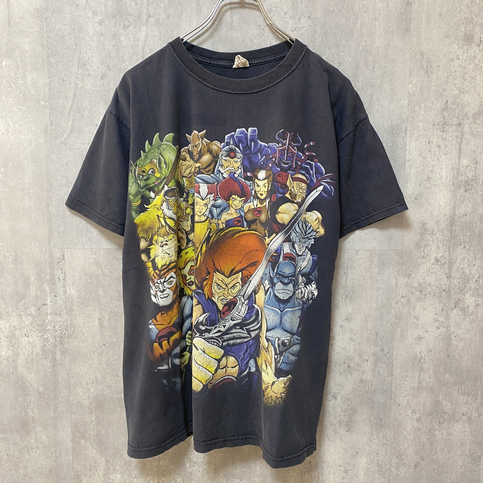 古着 used　THUNDERCATS　サンダーキャッツ　半袖プリントTシャツ　アニメ　アメコミ　海外　キャラクター　黒　ブラック