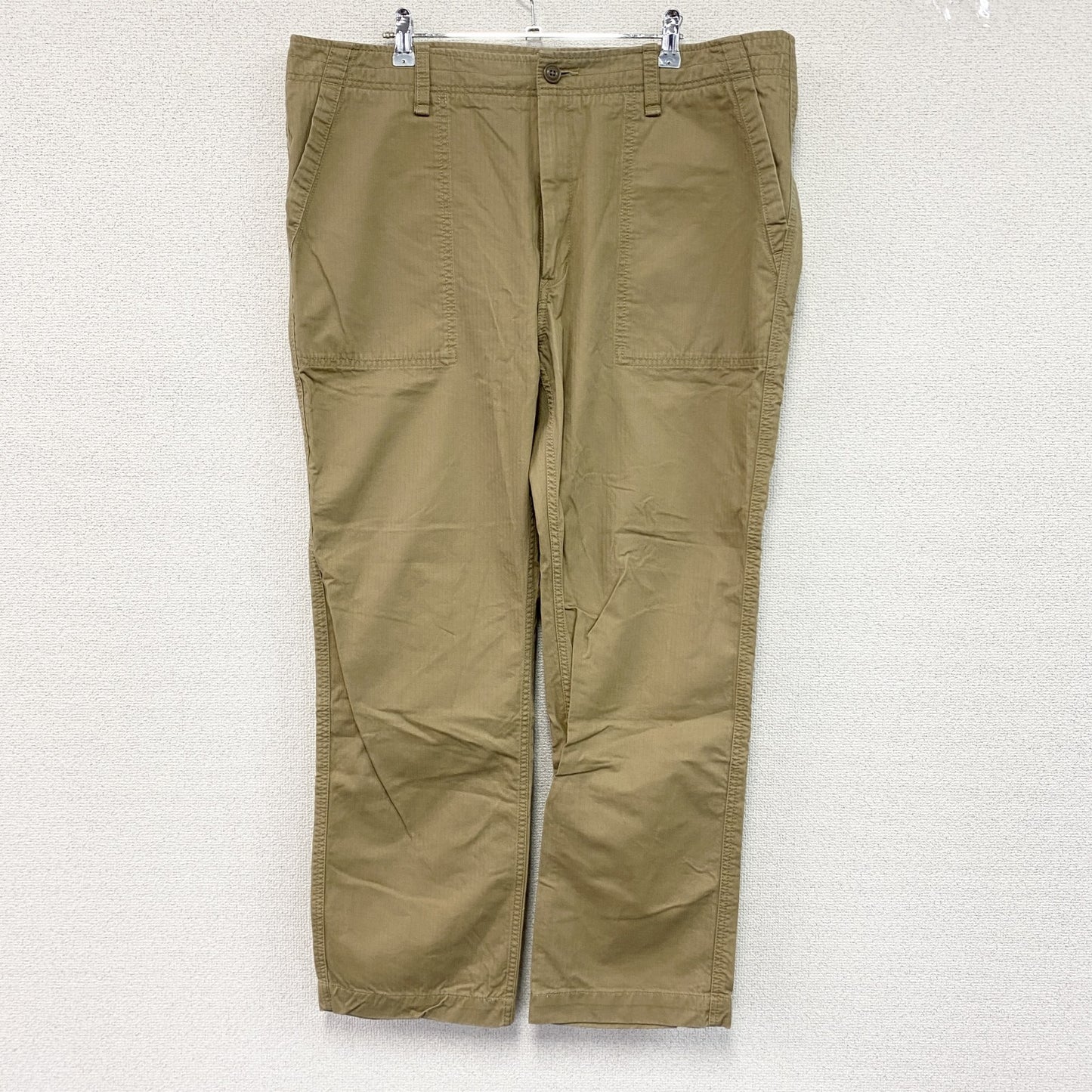 Eddie Bauer　エディーバウアー　コットンベイカーパンツ　デカポケット　無地　ベージュ　W40サイズ