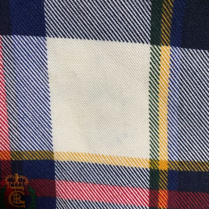 古着 used　CHAPS by RALPHLAUREN　半袖チェック柄ポロシャツ　ワンポイント刺繍　ビッグシルエット　XLサイズ