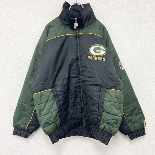 90s～　PRO PLAYER　NFL　PACKERS　フルジップナイロンジャケット　ヴィンテージ　緑　グリーン　Mサイズ