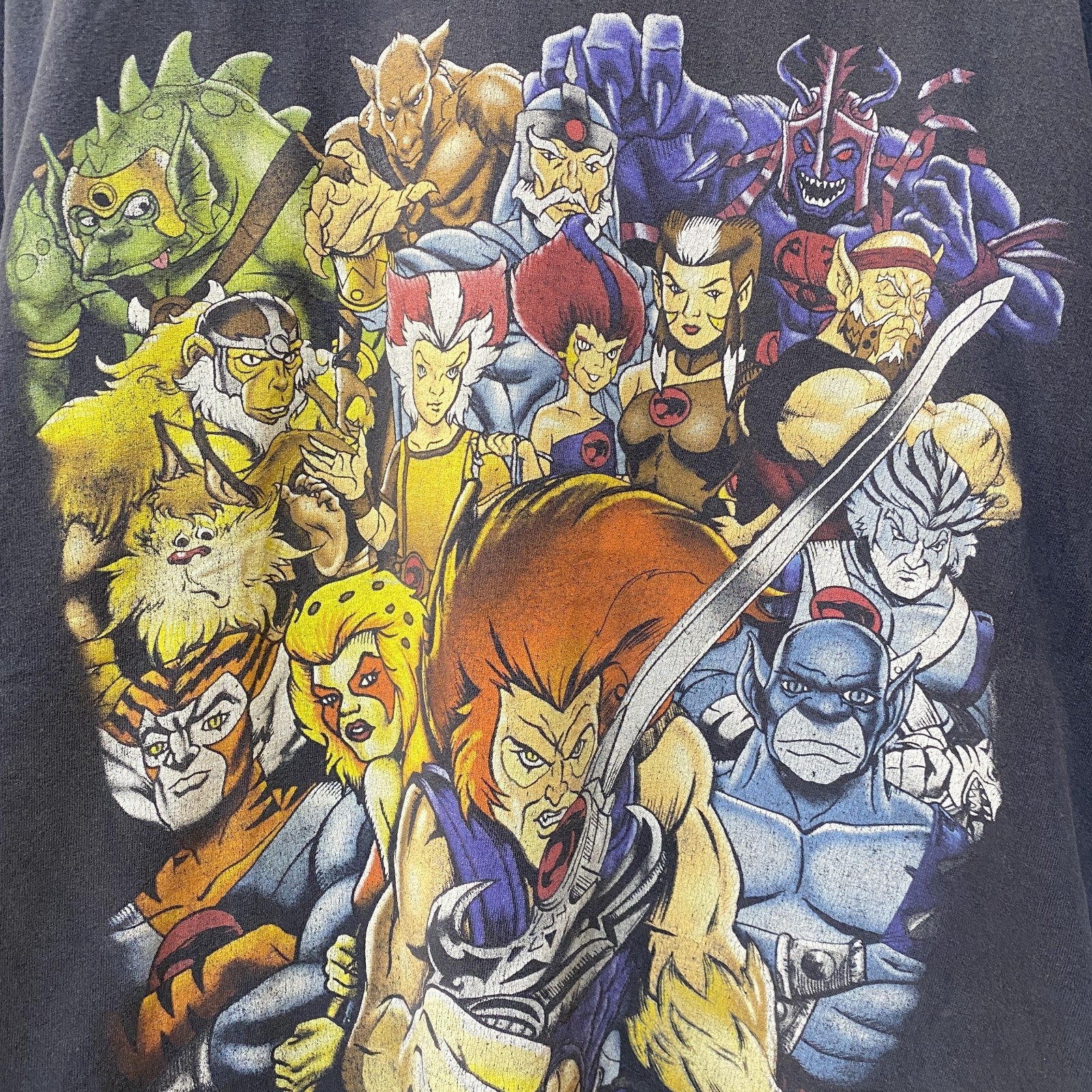 古着 used　THUNDERCATS　サンダーキャッツ　半袖プリントTシャツ　アニメ　アメコミ　海外　キャラクター　黒　ブラック