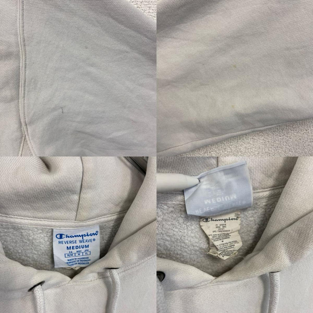 古着 used　champion　チャンピオン　リバースウィーブ　スウェットパーカー/フーディー　白　ホワイト　Mサイズ