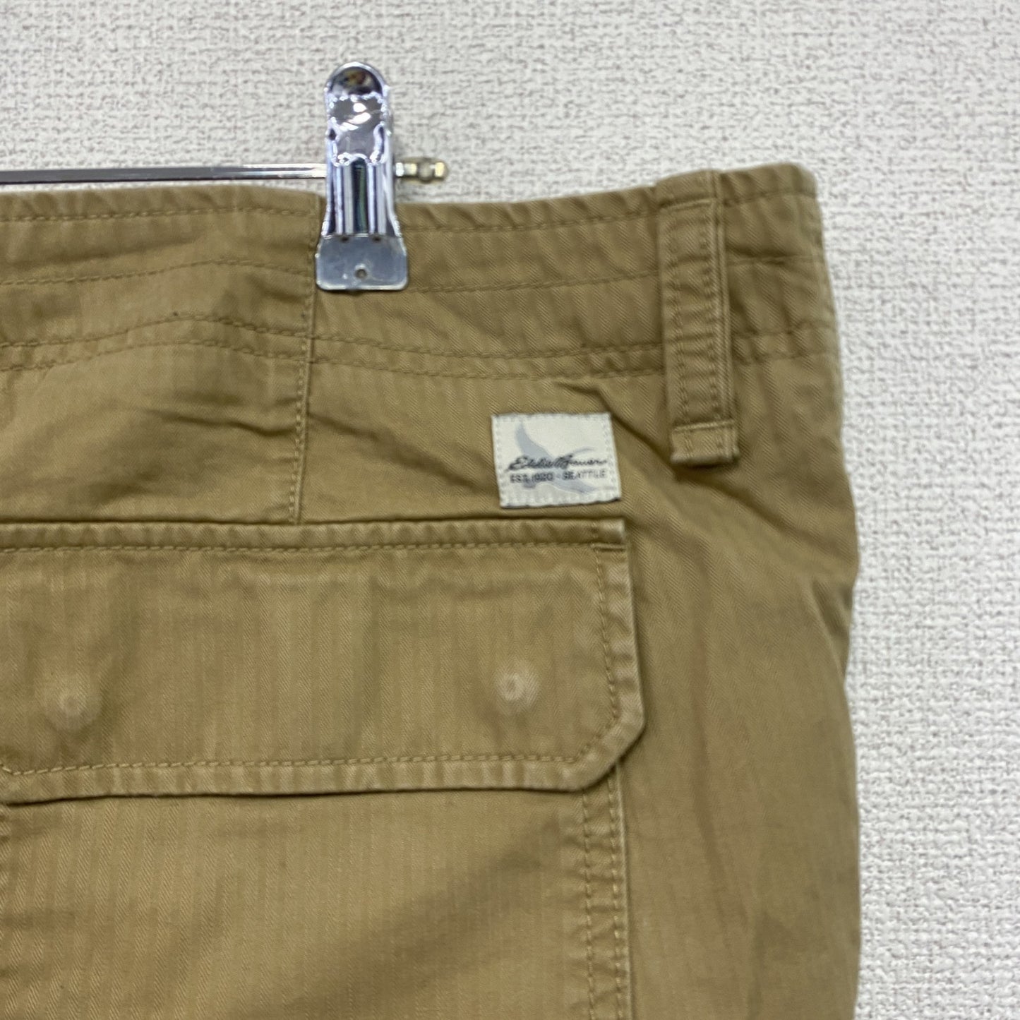 Eddie Bauer　エディーバウアー　コットンベイカーパンツ　デカポケット　無地　ベージュ　W40サイズ