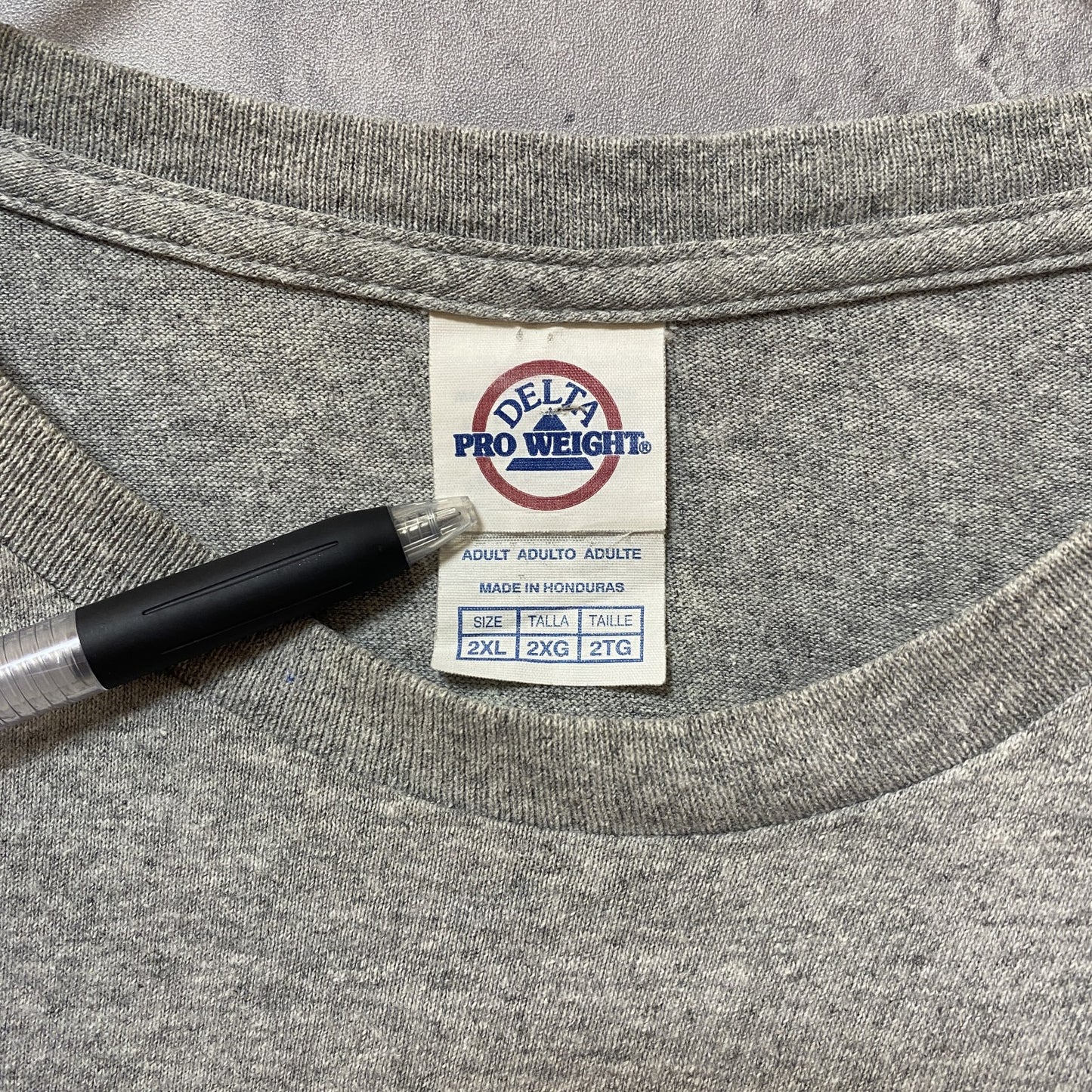 古着 used　DELTA　MLB　ワールドチャンピオンズ　半袖プリントTシャツ　2018　グレー　オーバーサイズ　XXLサイズ
