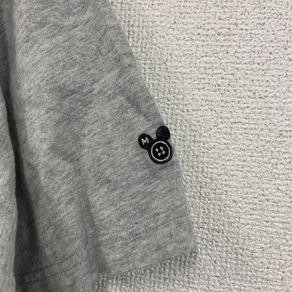 Mickey Mouse　ミッキーマウス　半袖キャラクターTシャツ　フロッキープリント　灰色　グレー　XLサイズ