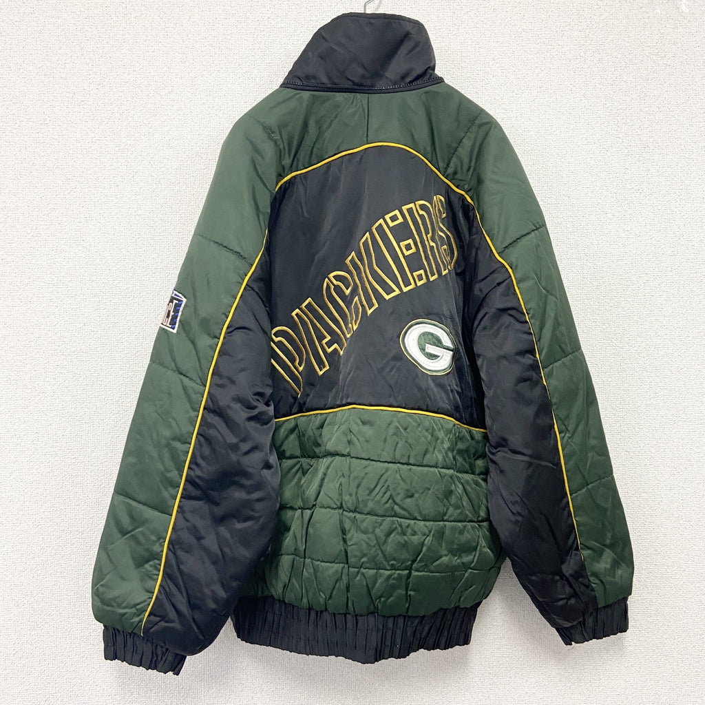 90s～　PRO PLAYER　NFL　PACKERS　フルジップナイロンジャケット　ヴィンテージ　緑　グリーン　Mサイズ