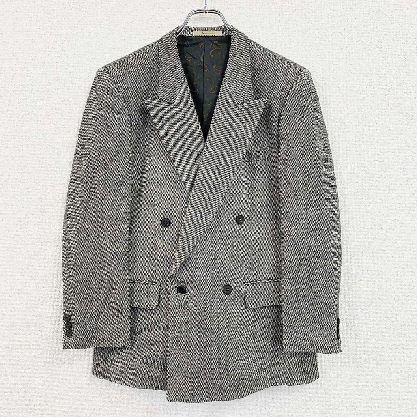 Aquascutum　アクアスキュータム　ダブルテーラードジャケット　灰色　グレー　94A5サイズ