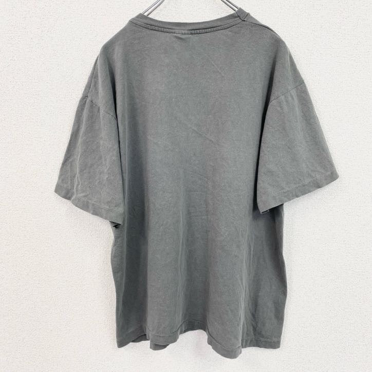古着 used　半袖ビッグプリントTシャツ　ノーザンプトン　イギリス　街並み　クルーネック　ダークグレー　XLサイズ