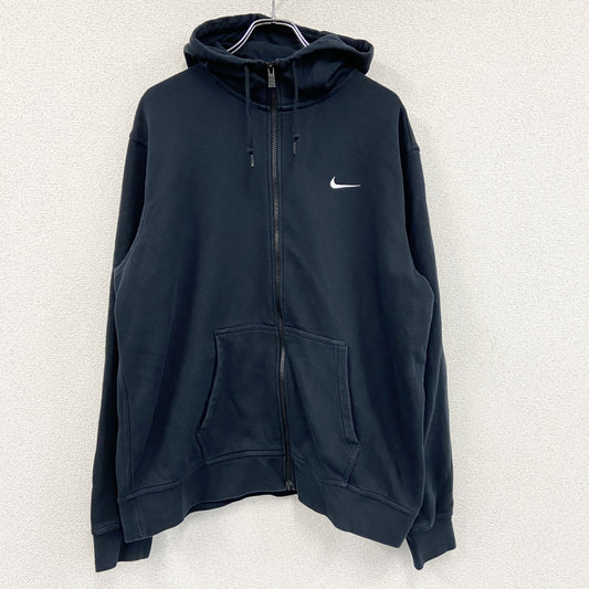 NIKE　ナイキ　フルジップスウェットパーカー/フーディー　ハイネック　スウッシュ　黒　ブラック　2XLサイズ