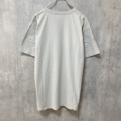 古着 used　Disney　ディズニー　半袖プリントTシャツ　マレフィセント　レトロ　クルーネック　ライトグレー　Lサイズ
