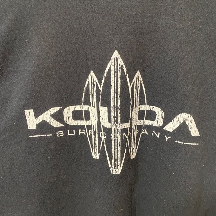 古着 used　KOLOA　長袖プリントスウェット　トレーナー　黒　ブラック　秋冬服　ビックシルエット　XXLサイズ