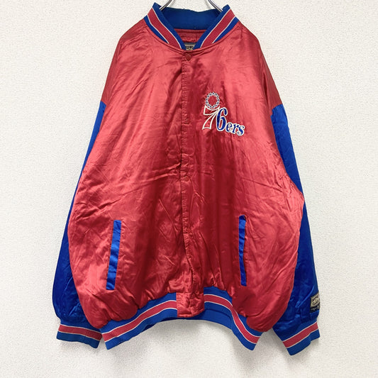 ～00s　HARDWOOD CLASSICS　76ers　スタジャン/スタジアムジャケット　中綿入り　赤　レッド　2XLサイズ