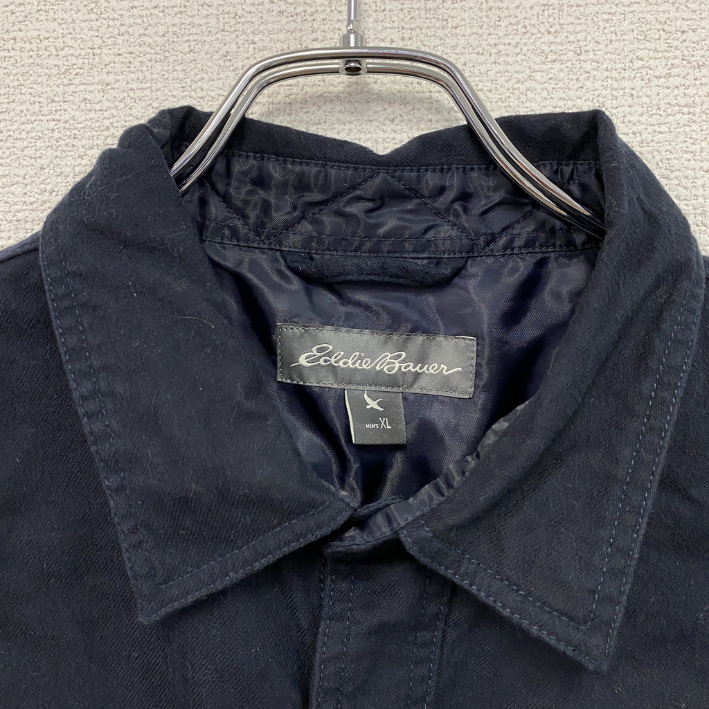 Eddie Bauer　エディーバウアー　長袖シャツ　2つポケット　紺　ネイビー　XLサイズ