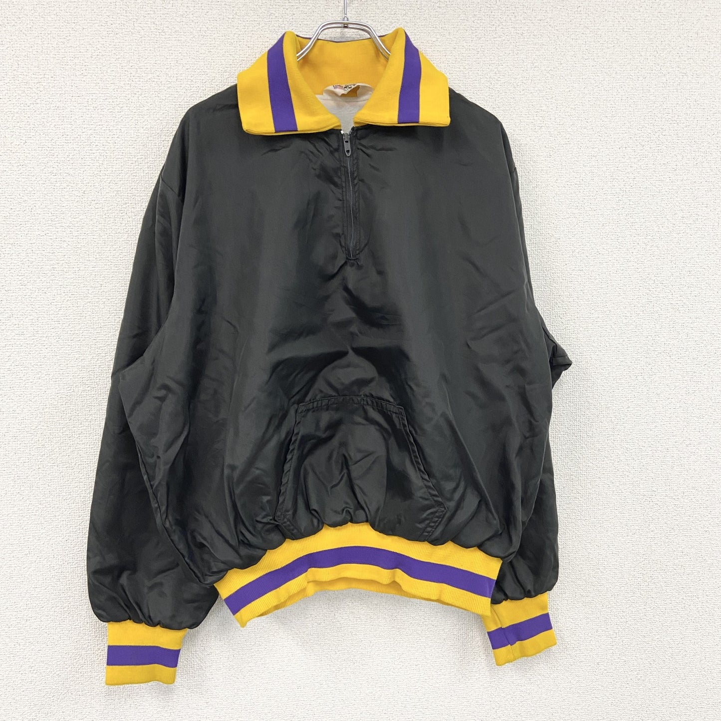 ～80s　Leader Sportswear　アノラックパーカー　三角タグ　ロケットTALON　ブラック　2XLサイズ