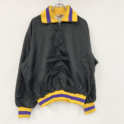 ～80s　Leader Sportswear　アノラックパーカー　三角タグ　ロケットTALON　ブラック　2XLサイズ