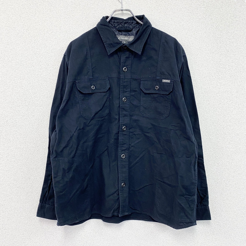 Eddie Bauer　エディーバウアー　長袖シャツ　2つポケット　紺　ネイビー　XLサイズ