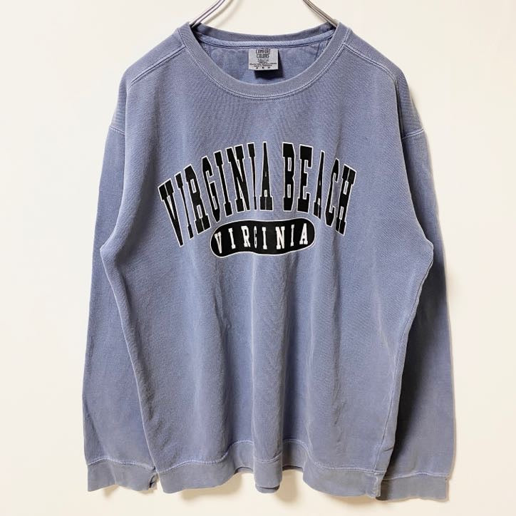 古着 used　COMFORT COLORS　長袖クルーネックプリントスウェット　トレーナー　VIRGINIA　秋冬服　Mサイズ