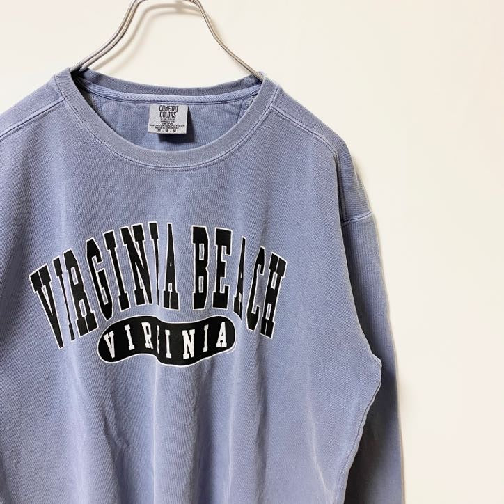古着 used　COMFORT COLORS　長袖クルーネックプリントスウェット　トレーナー　VIRGINIA　秋冬服　Mサイズ