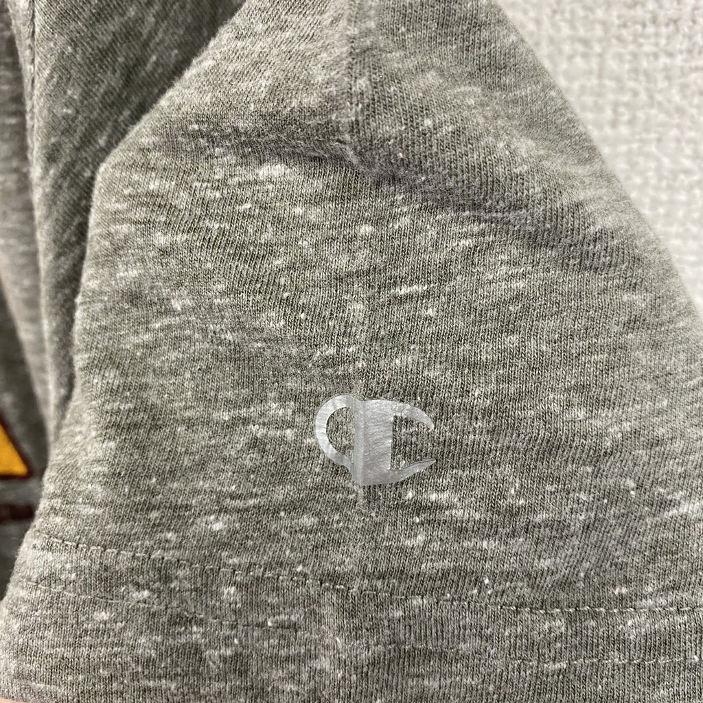 champion　チャンピオン　半袖プリントTシャツ　3連プリント　英字プリント　現行　灰色　グレー　Lサイズ