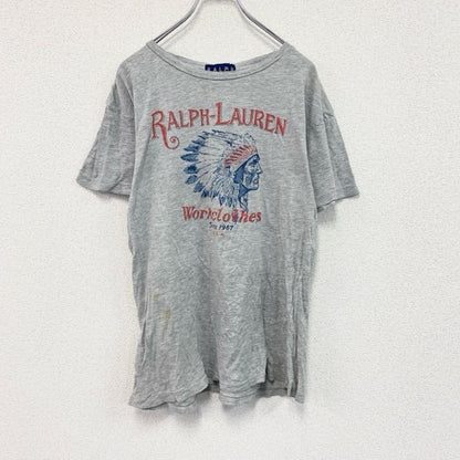 RALPH LAUREN　ラルフローレン　半袖プリントTシャツ　シングルステッチ　グレー　Mサイズ