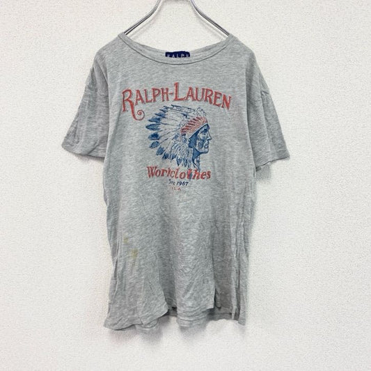 RALPH LAUREN　ラルフローレン　半袖プリントTシャツ　シングルステッチ　グレー　Mサイズ