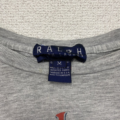 RALPH LAUREN　ラルフローレン　半袖プリントTシャツ　シングルステッチ　グレー　Mサイズ