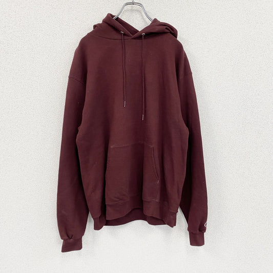 Champion　チャンピオン　スウェットパーカー/フーディー　目無し　刺繍ロゴ　ワンポイント　現行　ボルドー　Lサイズ