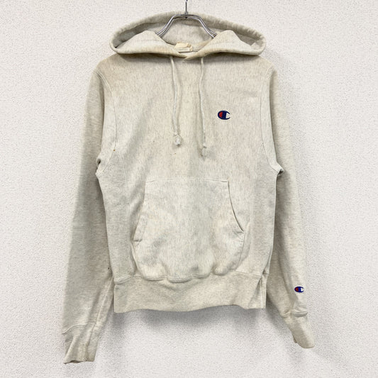 Champion　チャンピオン　リバースウィーブ　スウェットパーカー/フーディー　刺繍ロゴ　ワンポイント　霜降りグレー　XSサイズ